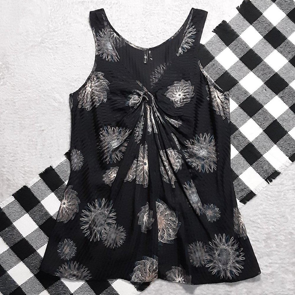 XS | 7 For All Mankind | 100% Silk Twisted Chest Open-Flow Tank Top